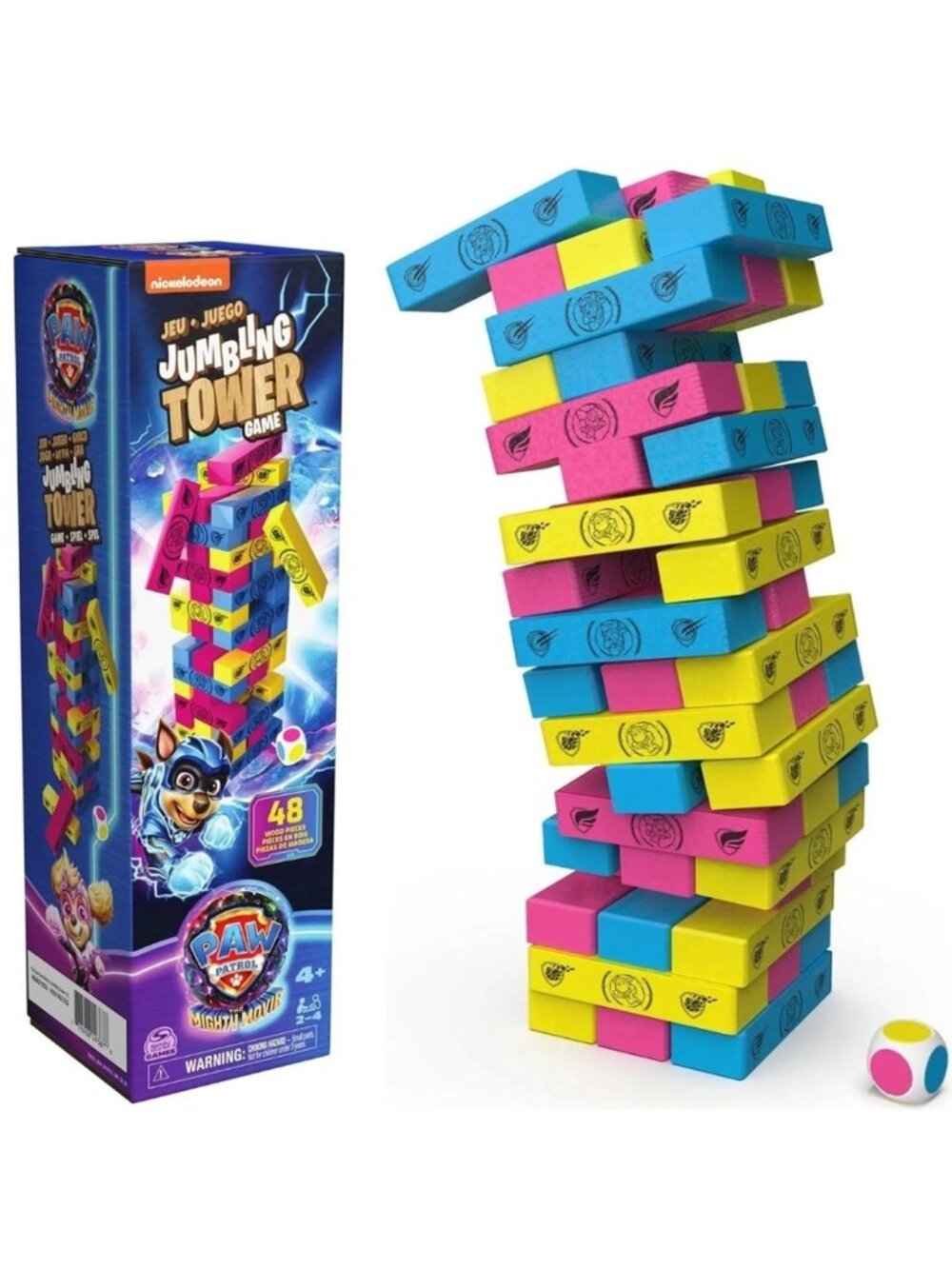 3/$55❤️Spin Master PAW Patrol Mighty Movie Jumbling Tower Stacking Game Jenga